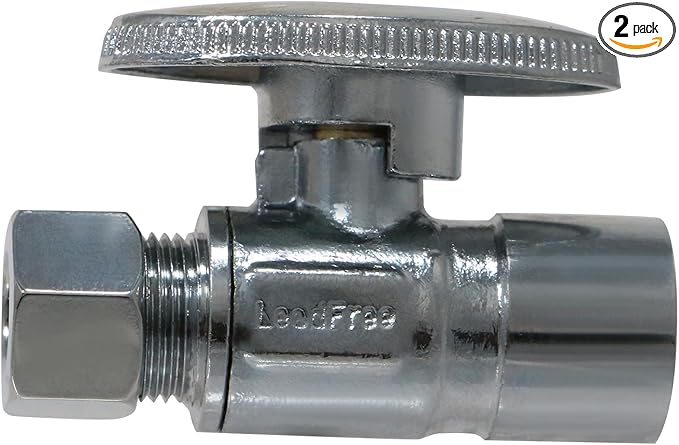 XFITTING 3/8 Inch OD Compression x 1/2 Inch Sweat Straight Valve, 31-4-1=2XX, 2 Pieces