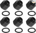 6-Pack G1/4" Thread 3/8 in ID 1/2 in OD Quick Tighten Compression Fitting - Durable Hard Tubing Compression Fitting for Soft Tubing, Computer Water Cooling System, Black