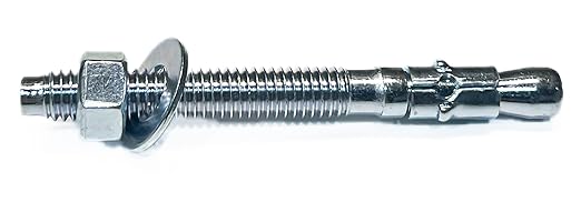 Zinc-Plated Steel Wedge Anchors, 7/8" X 12" - Heavy-Duty Mounting Bolts for Concrete - 25 Pack