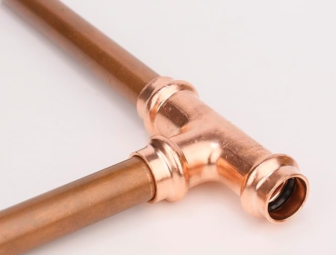 WHK 8 Packs Pro press Fittings Tee 1/2x1/2x1/2 inch Copper ProPress Tee Pressure Fittings for Copper Press Connection