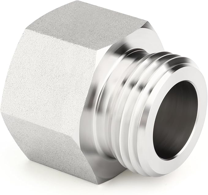 TAISHER 1PCS 304 Stainless Steel Garden Hose Adapter, 3/4" GHT Male x 1" NPT Female Garden Hose Connector