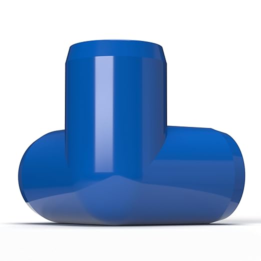 FORMUFIT 1-1/4" 3-Way Elbow Furniture Grade PVC Fitting in Blue, Made in USA, UV-Resistant, Impact-Proof, 1.660" Actual Socket Diameter (Pack of 4)