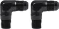EVIL ENERGY 6AN to 1/4" NPT Male 90 Degree Fitting Adapter Aluminum 2PCS
