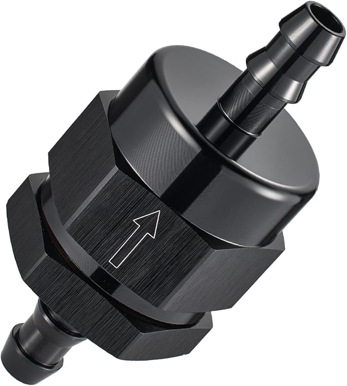 EVIL ENERGY 5/16" Check Valve, One Way Non-Return Valve Fitting Aluminum Black