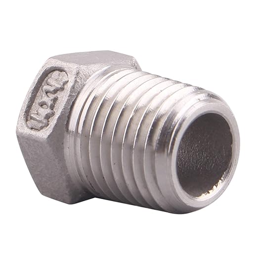 Stainless Steel Reducer Hex Flush Bushing, 1/4" NPT Male 1/8" NPT Female,Reducing Adapter Cast Pipe Fitting (pack of 2)