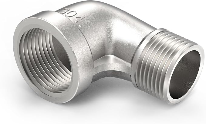 ChillWaves 304 Stainless Steel Pipe Fitting, 90 Degree Elbow 1-1/4" NPT Male x 1-1/4" NPT Female Thread Adapter(1-PACK)