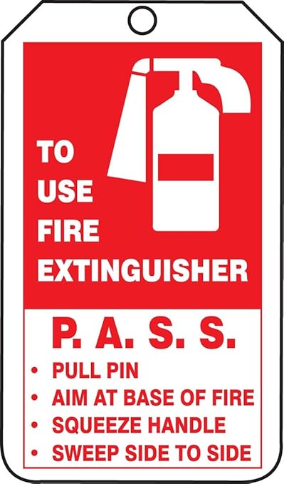 AccuformNMC "FIRE Extinguisher Inspection Record" Pack of 25 Mini PF-Cardstock Tags, 4.25" x 2.13", PF-Cardstock, Red/Black on White, TRM101CTP, American Made Safety Tags, Signs, and Labels