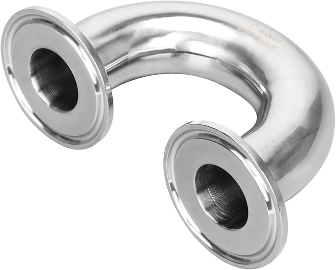 DERNORD 1" Tube OD Elbow 180 Degree Sanitary Pipe Fitting SS304 Tri Clamp 1.5 Inch