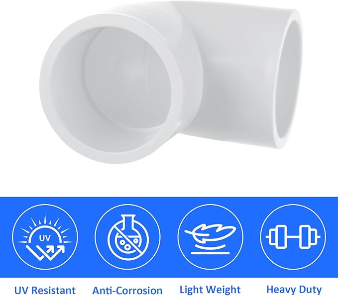 30PCS 1 inch 90 Degree Elbow Pipe Fittings 2 Way PVC Pipe Fittings Right Angle Elbow PVC Adapter Furniture Build Grade PVC Pipe Adapter Fittings SCH40 PVC Corner Fittings