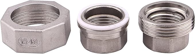 Cast Pipe Fittings Union - 1/2" NPT Female Fitting Stainless Steel 304, Class 150