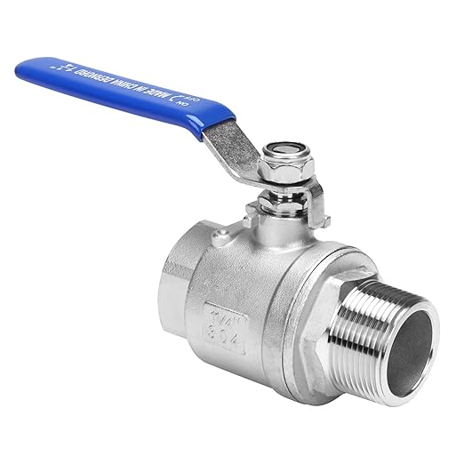 DERNORD Full Port Ball Valve 1-1/4 Inch - Male x Female Stainless Steel 304 Heavy Duty for Water, Oil, and Gas,1000WOG (1.25 Inch NPT)