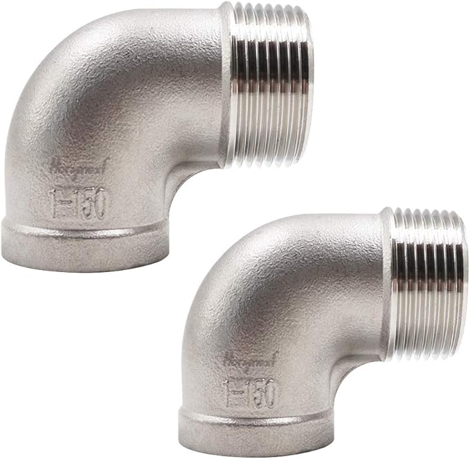 stainless steel NPT 1 elbow fitting 90 degree with both male and female thread connecting water pipe air hose pvc tube cast coupling (1 pc)