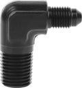 EVIL ENERGY 3AN Male Flare to 1/4" NPT Pipe 90 Degree Fitting Adapter Aluminum Black