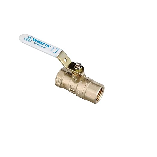 Watts LFFBV-3C-M1 Series 1/2" Lead-Free 2-Piece Full Port Chrome-Plated Brass Ball Valve with Female Threaded End Connections, Copper Silicon Alloy Body, O-Ring Seal, Steel Handle