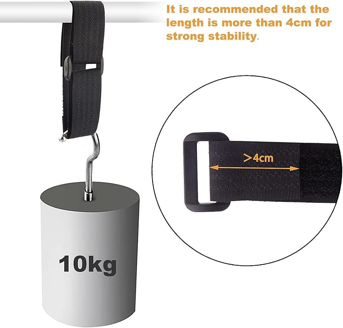 16Ft x 0.8In Adjustable Cable Straps with Buckles, Free Cut Length, Black Reusable Fastening Cable Ties, Hook and Loop Securing Strap for Cable Tidy, Wire Management, Cord Organiser