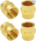 Brass Pipe Fitting NPT Coupler, 1/4" x 1/4" Standard NPT Female thread (pack of 4)