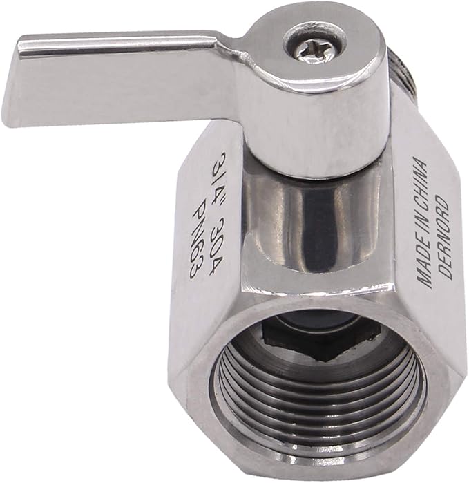 DERNORD NPT Ball Valve 3/4" NPT Famale x Male Thread with Stainless Steel 304 Handle(Pack of 2)