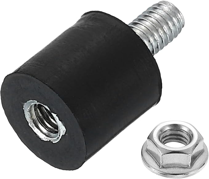 uxcell M3 Rubber Mounts, 1Pcs 8x8mm(DxH) Rubber Cylindrical Anti Vibration Isolator Shock Absorber with Lock Nuts for Car Bobbin Generator Air Compressors