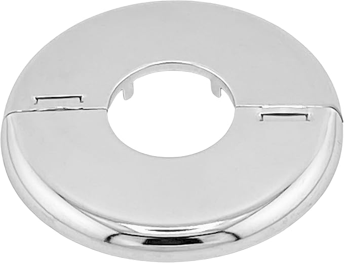 Retrofit Fire Sprinkler Escutcheon Cover Plate 3/4" IPS - Flat 2 Piece Stainless Round Split Flange for Easily Covering Gaps Between Fire Sprinkler Pipe and Ceiling or Wall - 1 PK