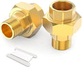 GASHER 2PCS Brass Union，1/2" NPT Male x 1/2" NPT Female Pipe Fitting