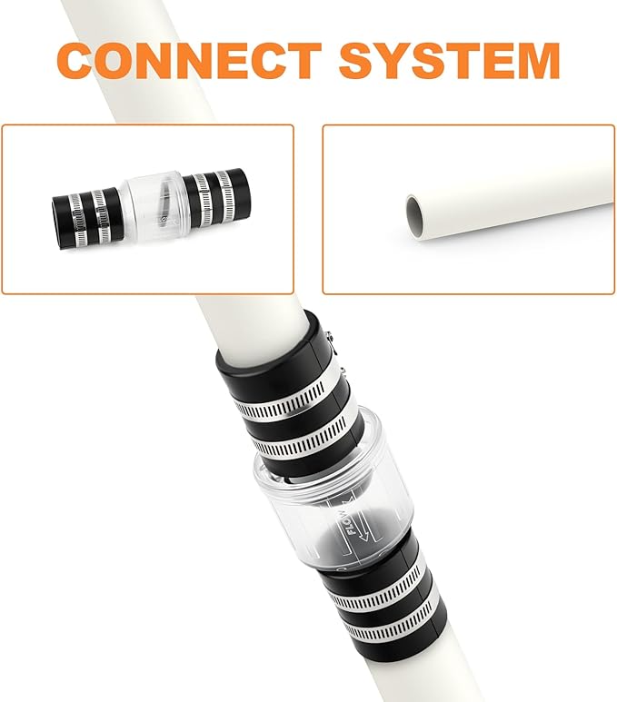 GASHER Silent Check Valve,Sump Pump Check Valve,1-1/2", Check Valves Spring Loaded Flapper for Backflow Prevention, Sump Pump Life Expectancy Increase