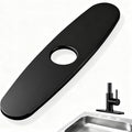10" Bathroom Faucet Deck Plate Matte Black - Faucet Sink Hole Cover Stainless Steel Escutcheon Plate, Round Deck Plate Cover 3 Hole for Kitchen Bathroom Sink Faucet Hole (10" Black)