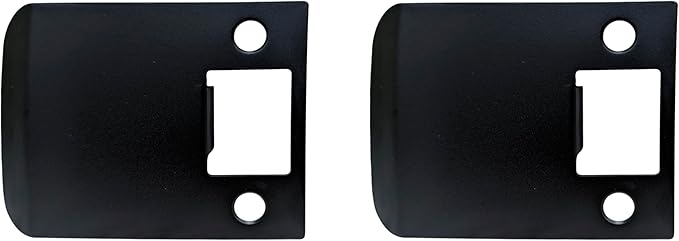 QCAA Solid Brass Extended Lip Strike, 3''X2-1/4", Matte Black, 2 Pack, Made in Taiwan