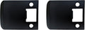 QCAA Solid Brass Extended Lip Strike, 3''X2-1/4", Matte Black, 2 Pack, Made in Taiwan
