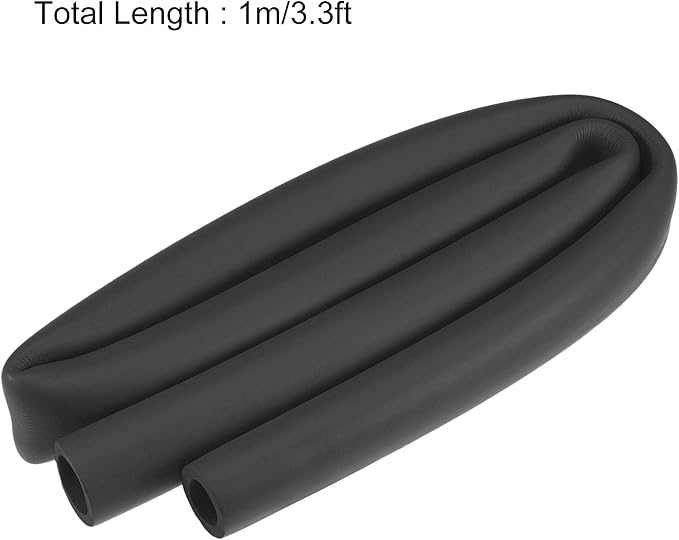 uxcell Foam Tubing for Handle Grip Support, Pipe Insulation, 22mm ID 32mm OD 1m Length Black