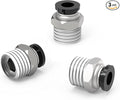 3Packs 1/4" OD Tube x 1/8" NPT Thread Straight Push to Connect Fittings,Pneumatic Male Quick Connect Air Line Hose Fittings Accessories
