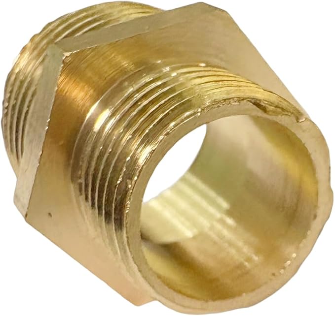 1/2" x 3/8" Male Threaded Hex Nipple Reducer Brass NPT Pipe Fitting Adapter Straight Connectors Pack of 5