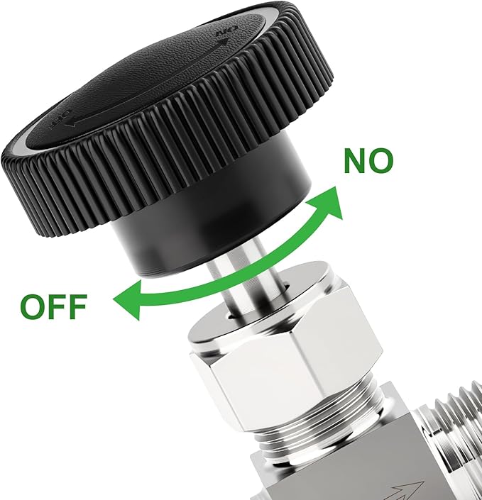 TAISHER 1PCS 304 Stainless Steel Straight Needle Valve 1/4" NPT Male For Flow Control Water Gas Oil