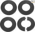 HARFINGTON 4pcs Wall Split Flange 64mm/2.5" Self-Adhesive Plumbing Cover Plates ABS Plastic Round Escutcheon Plate Buckle Design for Water Pipe Bathroom Kitchen Decoration, Black