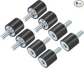 uxcell 8pcs M8x23mm Rubber Isolator Mounts with Studs 25x25mm Male Female Vibration Shock Absorber Zinc Plated Cylindrical Thread Mounts Anti Vibration Isolators with 8pcs M8 Lock Nuts
