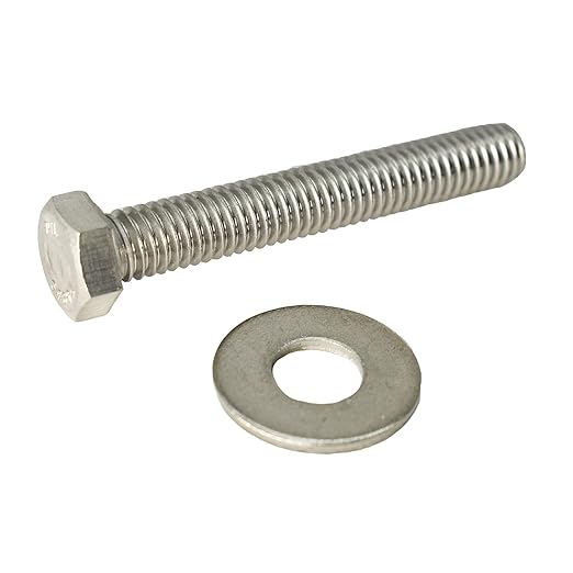 3/8"-16 X 1/2" (25pc) Stainless Steel Hex Head Screw Bolt, Fully Threaded, Stainless Steel 18-8 (304), Plain Finish,by SANTIE