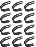 12-Pack Cable Clamps, 1-23/32 inch/ 44 mm 304 Stainless Steel Rubber Cushioned Insulated Cable Clamp R Shape Metal Holder for Tube/Wire/Pipe/Loop Installation