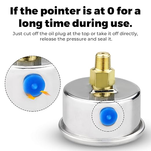0-200 Psi Low Pressure Gauge, 2" Dial Size, 1/8 NPT Back Mount, Stainless Steel Case for Water Pressure Gauge Test for Water Pipe, HVAC(with Tape)