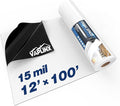 Crawl Space Vapor Barrier - 15 Mil Vapor Barrier - (12' x 100'), Tear Resistant, Heavy Duty Vapor Barrier Plastic, Drop Cloth Moisture Barrier Plastic Sheeting Covering for Crawlspace Encapsulation
