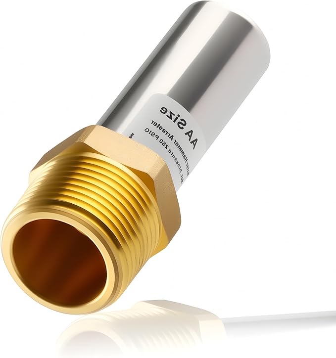Stainless Steel Water Hammer Arrestor, 3/4 Inch MHT Straight Hammer Arrestor,Male Hose Thread Connection