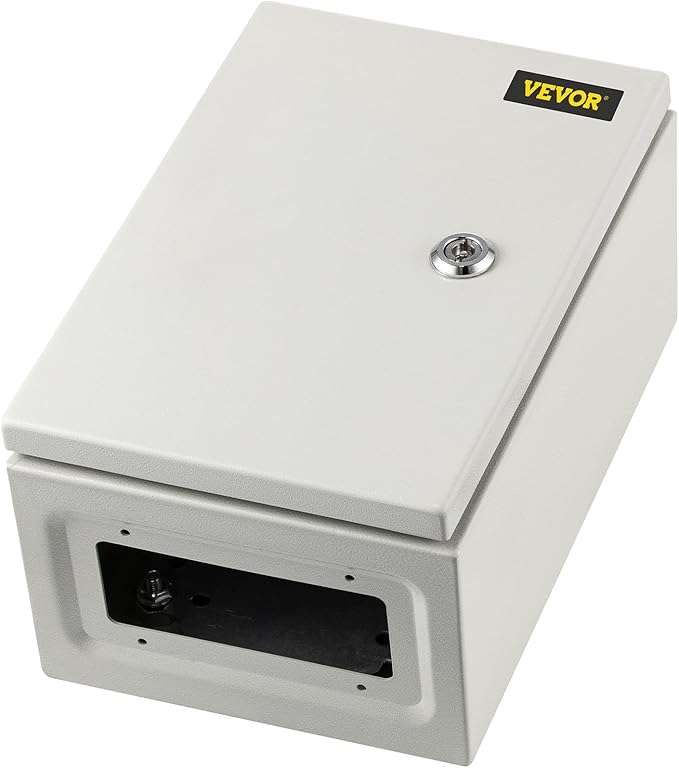 VEVOR NEMA Steel Enclosure 12×8×6,NEMA 4X Steel Electrical Box,IP66 Waterproof & Dustproof,Outdoor/Indoor Electrical Junction Box,with Mounting Plate