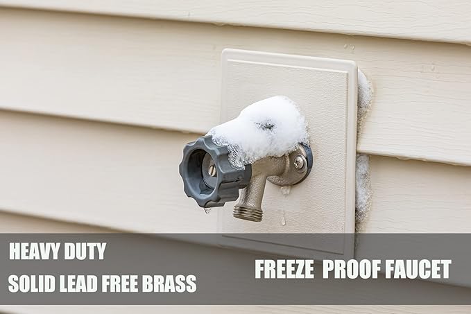 WHK 12 Inch Frost Free Outdoor Faucet Sillcock 1/2 x 3/4 Inch MHT, Frost Proof Outdoor Faucet Bib with 1/2" Push-to-Connect Plumbing Fittings, Brass Push Fit Connector for Copper, PEX, CPVC Pipe