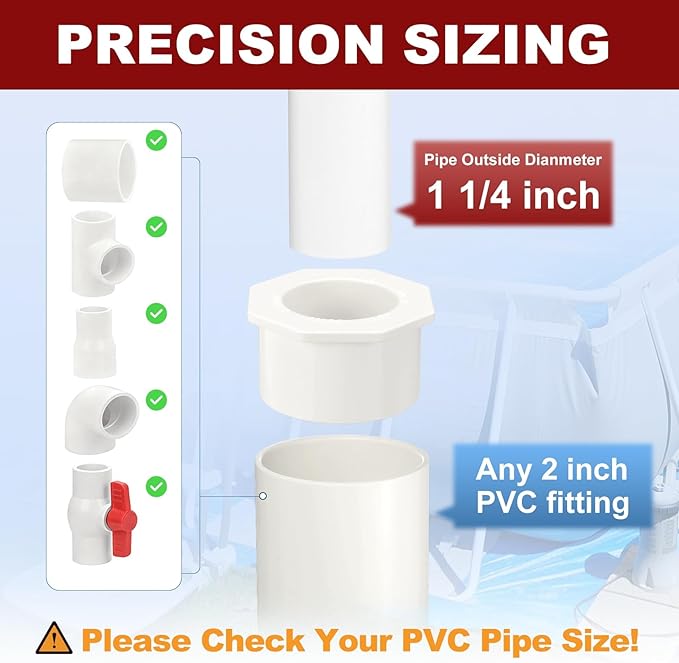 25Pcs 2" x 1 1/4" PVC Reducer Bushing Fitting, SCH40 (Spigot x Socket) Furniture Grade PVC Pipe Fitting, Reducer Bush Adapter for Home Sewer Plumbing, Industrial, Pipe Connection