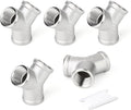 TAISHER 5PCS 304 Stainless Steel Y Shape 3 way Pipe Fittings, 1/2" x 1/2" x 1/2" NPT Female Pipe Fittings