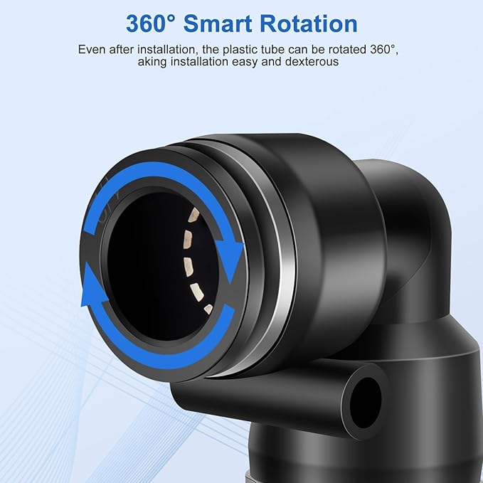 12 Pcs Push to Connect Fittings 1/2 Inch Tube OD x 1/4 Inch NPT Thread Pneumatic Male Straight and Elbow Quick Connect Air line fittings