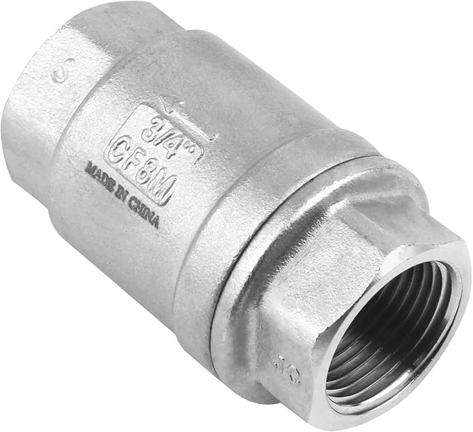 3/4 Inch Vertical Check Valve SUS304 Spring Loaded Check Valve in-line Low Cracking Pressure CF8M WOG 1000