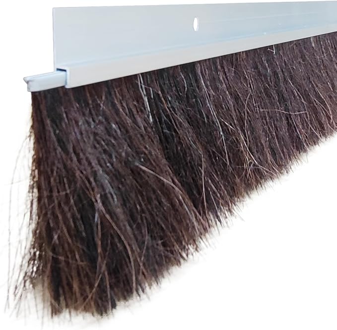 1 Set Horsehair 2.16 Inches x 39.37 Inches Brush Door Sweep Door Brush Seal Roll Up Door Garage Door Sweeps Suitable for Various Floors Easy Mounting (2.16 in,1)