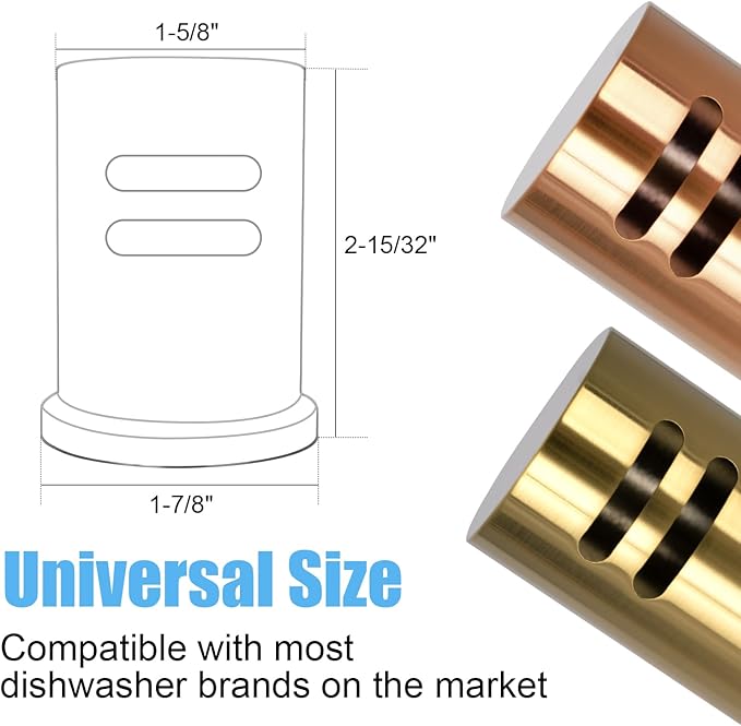 Akicon Brushed Gold Solid Brass Finish Kitchen Dishwasher Air Gap Cover Only, Air Gap Cover for Replacement, Skirted-OH79109BTG