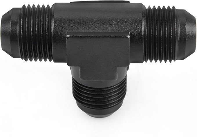 8AN Male Flare Tee Fitting Adapter T Fuel Hose Union Aluminum 2Pcs