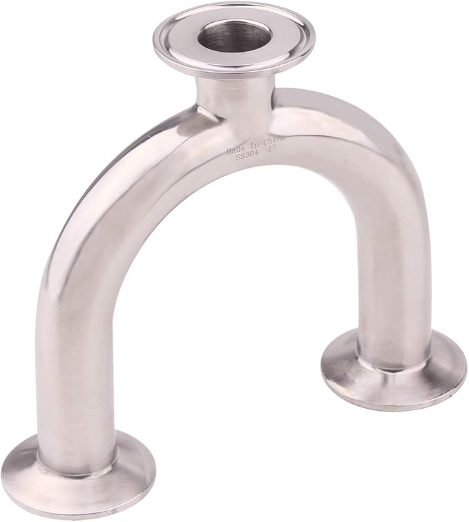 DERNORD 3 Way U Sanitary Ferrule Pipe Fittings Tri-Clamp Type Stainless Steel 304 (Pipe OD: 1 INCH)