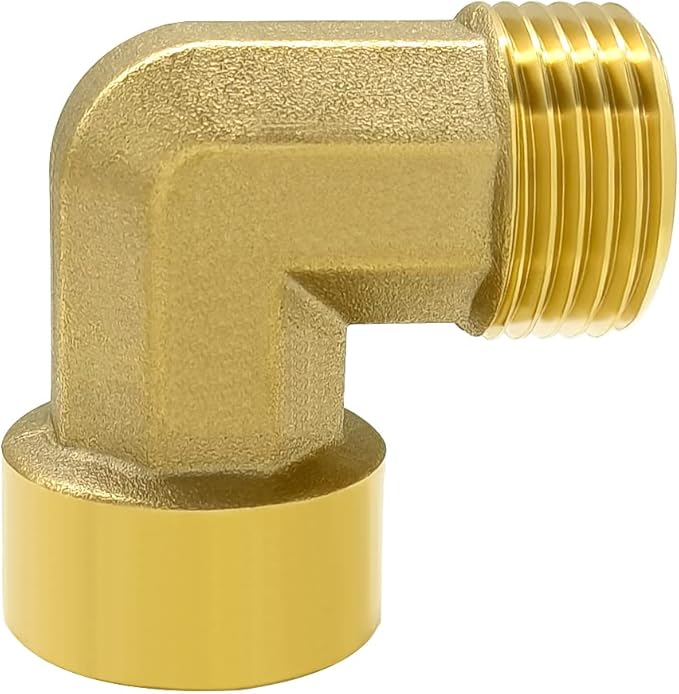 Hooshing 2PCS 90 Degree Street Elbow 3/4" NPT Male x 3/4" NPT Female Brass Pipe Fittings